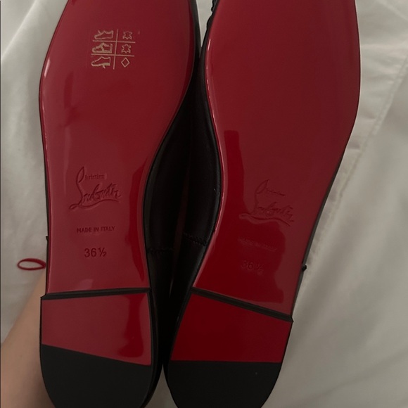 Christian Louboutin Black Leather Flats - Picture 3 of 5